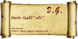 Dech Győző névjegykártya